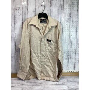 Goth y2k indie normcore gorpcore fisherman Classic Button Down Shirt Khaki XL